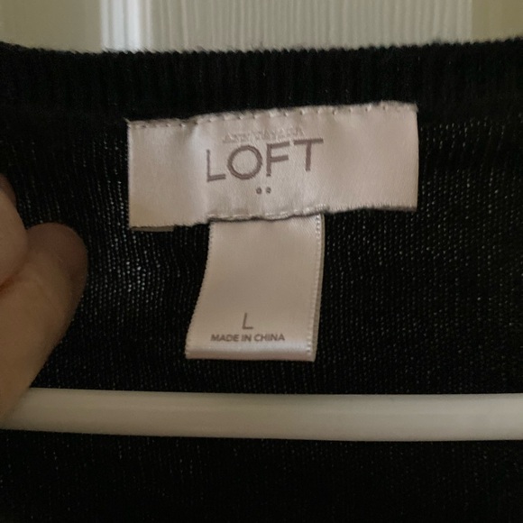 Loft Black Cardigan, Size L - Picture 5 of 9